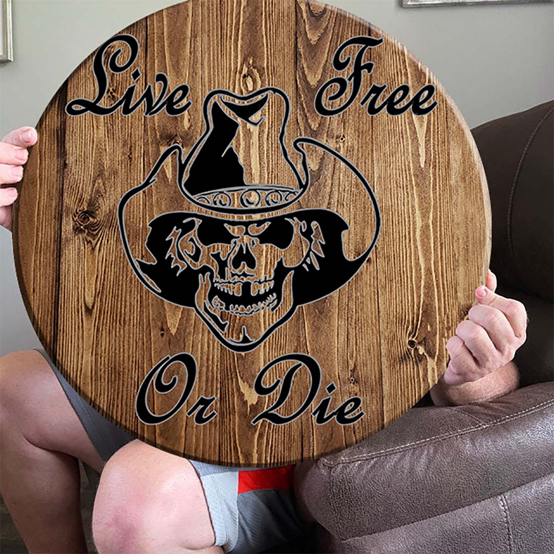 Bar Sign American Cowboy Wood American Flag Sign 18 Inch Bar Man Cave Signs detailed image 4