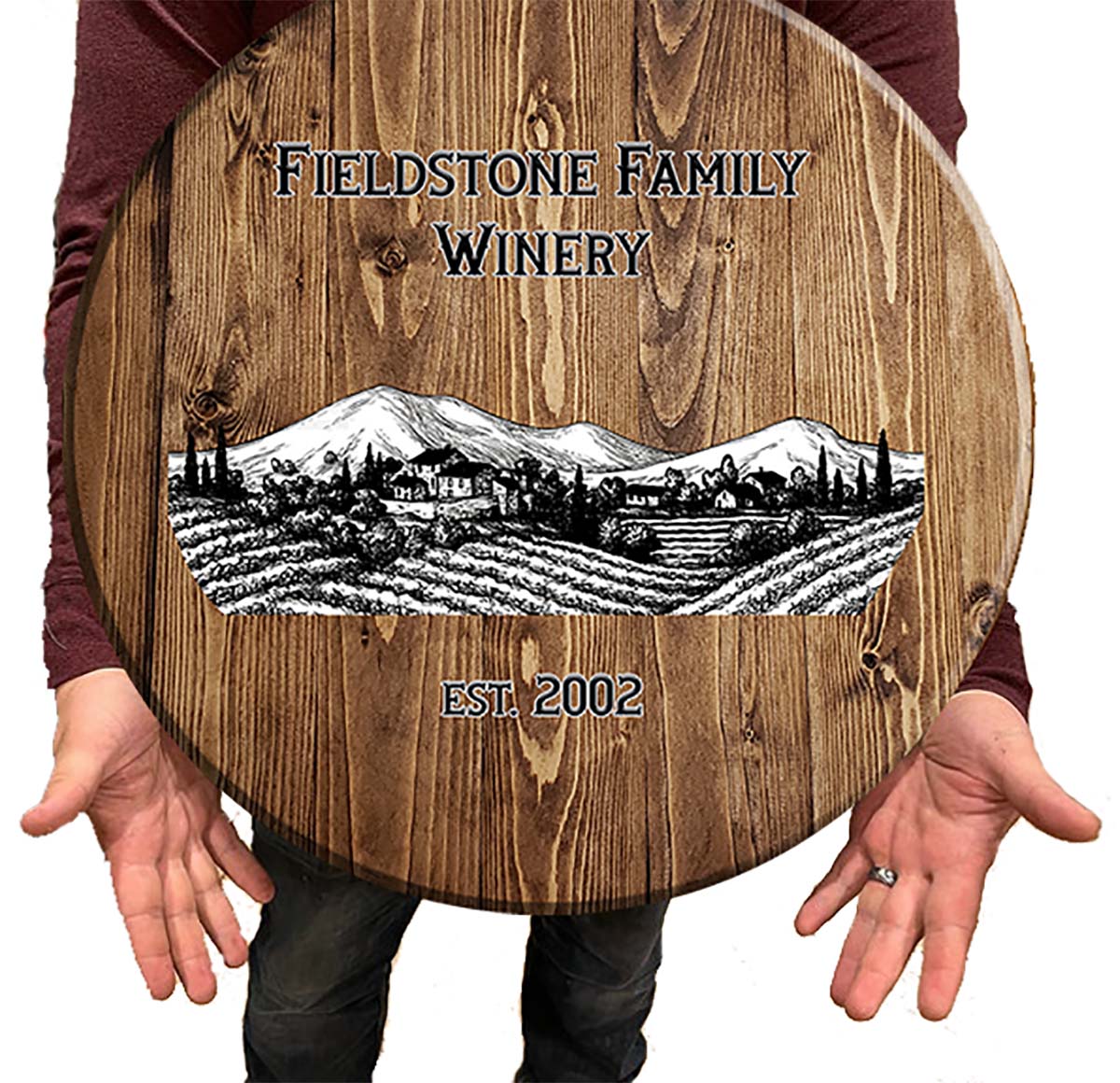 Bar Sign Rustic Countryside Vineyard Winery Sign 18 Inch Bar Man Cave Signs
