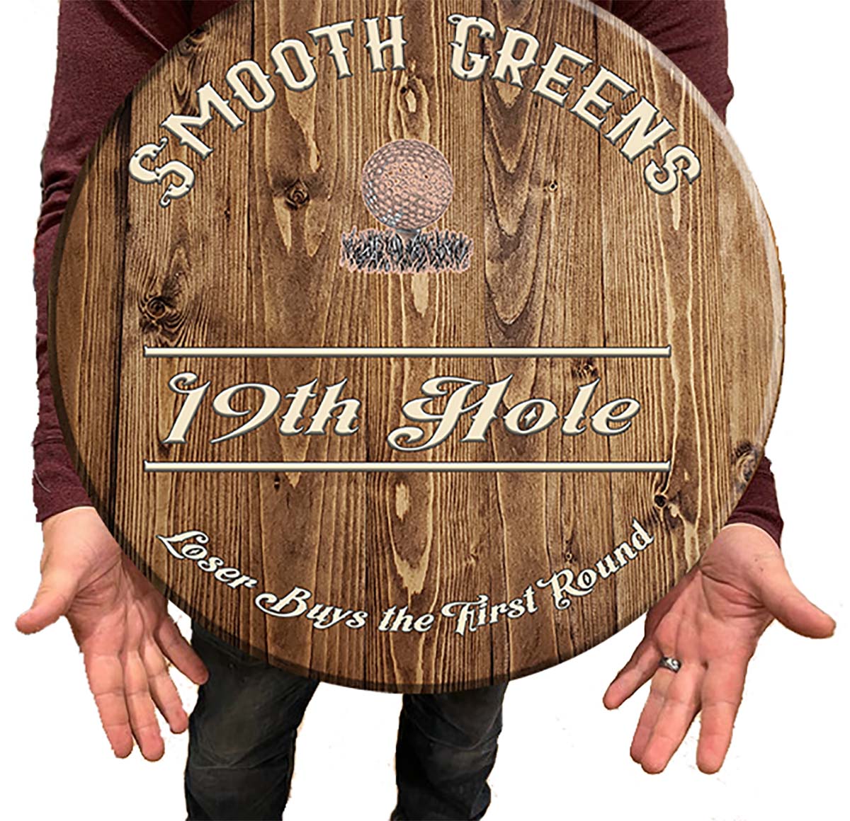 Bar Sign 19th Hole Bar – Golf Course Beer and Drinks – Golf Wall Decor 18 Inch