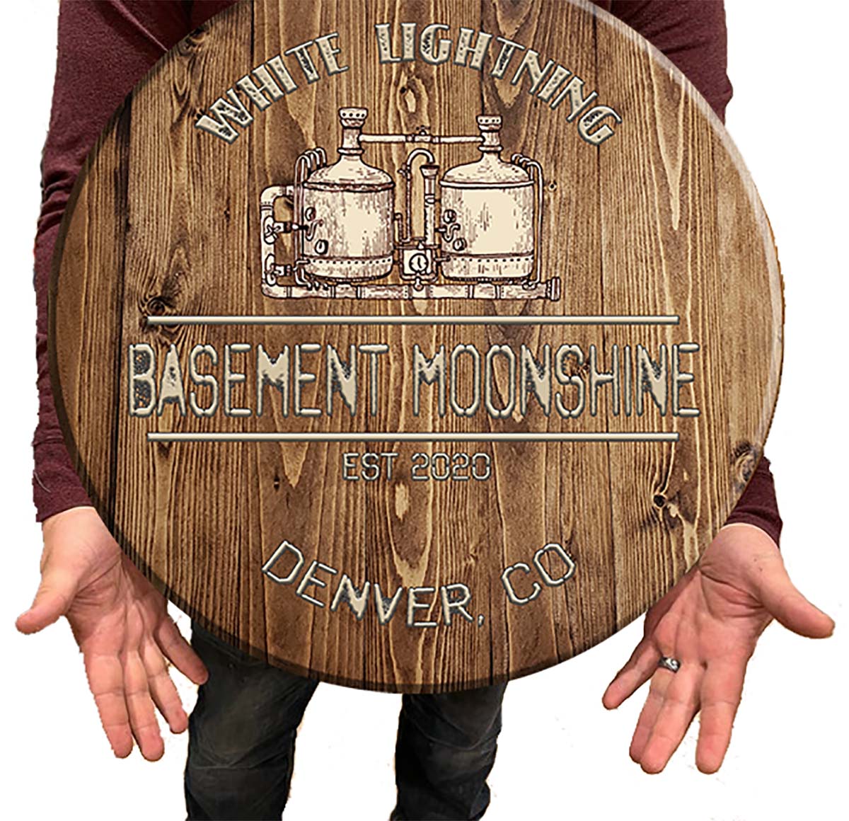 Bar Sign Distillery Tennessee Moonshine Sign 18 Inch Bar Man Cave Signs