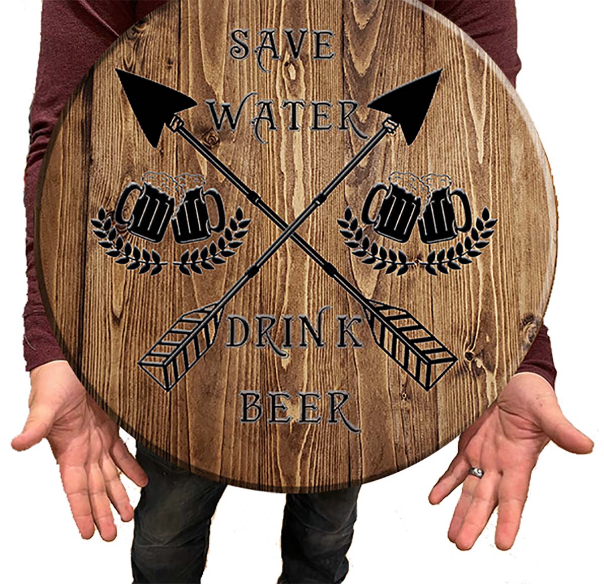 Bar Sign Save Water Drink Beer Arrows Beer Sign 18 Inch Bar Man Cave Signs