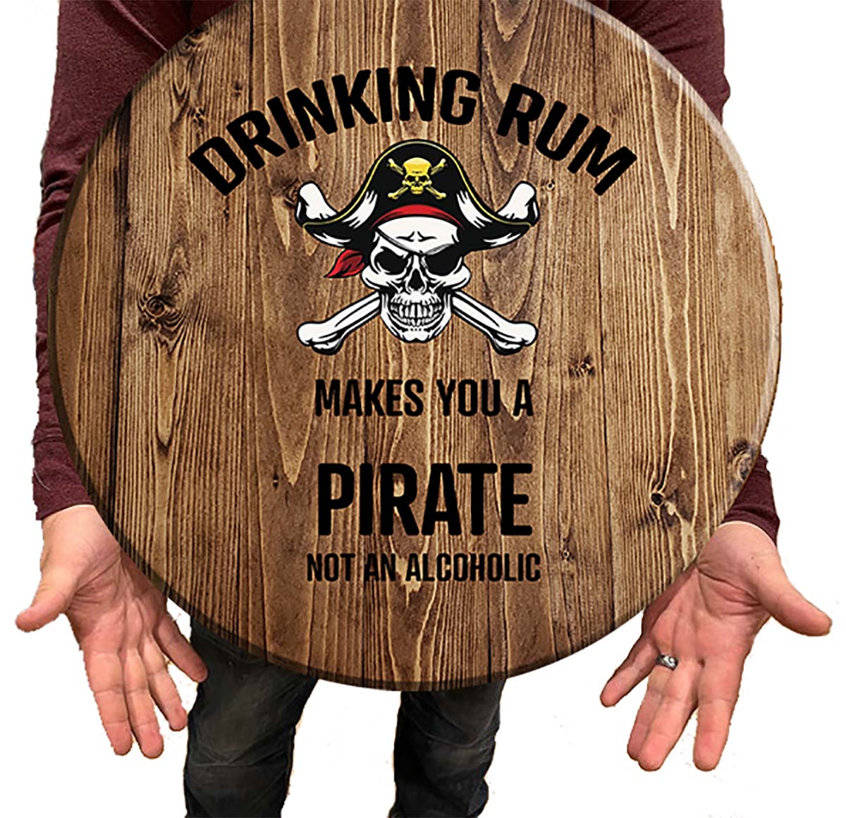 Bar Sign Drinking Rum Pirate Pub Sign 18 Inch Bar Man Cave Signs main product image