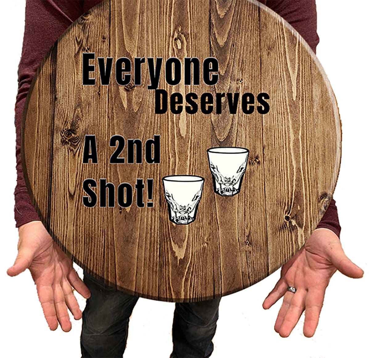 Bar Sign Everyone Deserves a 2nd Shot Man Cave Sign 18 Inch Bar Man Cave Signs