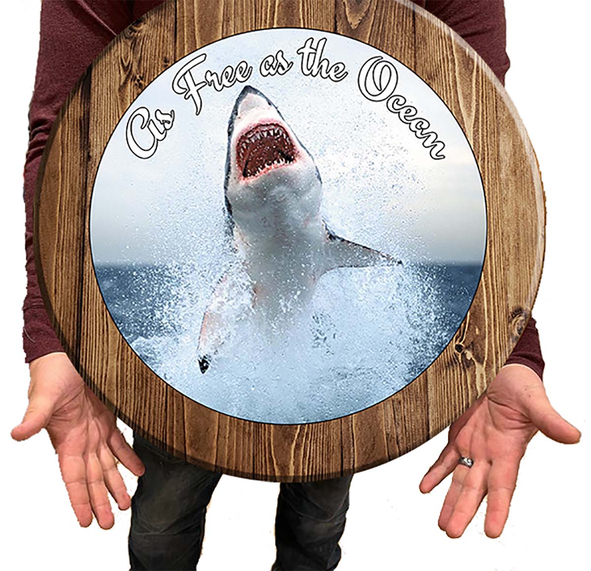 Bar Sign Great White Shark Ocean Fishing Shark Sign 18 Inch Bar Man Cave Signs