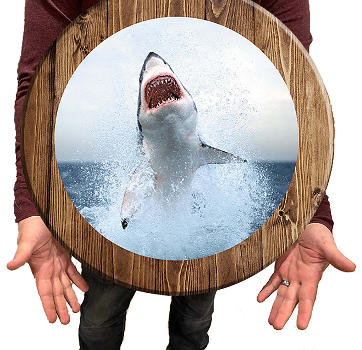 Bar Sign Great White Shark Fishing Shark Sign 18 Inch Bar Man Cave Signs