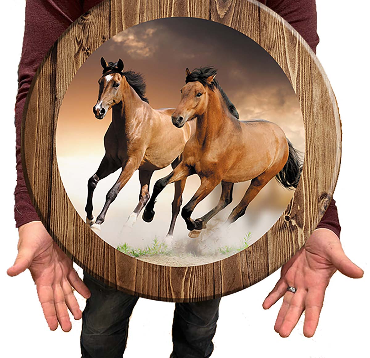 Bar Sign Tan Horses Galloping Pub Sign 18 Inch Bar Man Cave Signs main product image