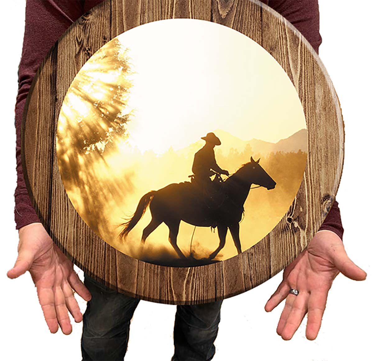 Bar Sign Cowboy Horseback Pub Sign 18 Inch Bar Man Cave Signs main product image