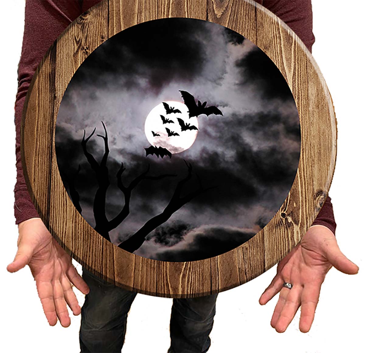 Bar Sign Bats flying in the Night Pub Sign 18 Inch Bar Man Cave Signs