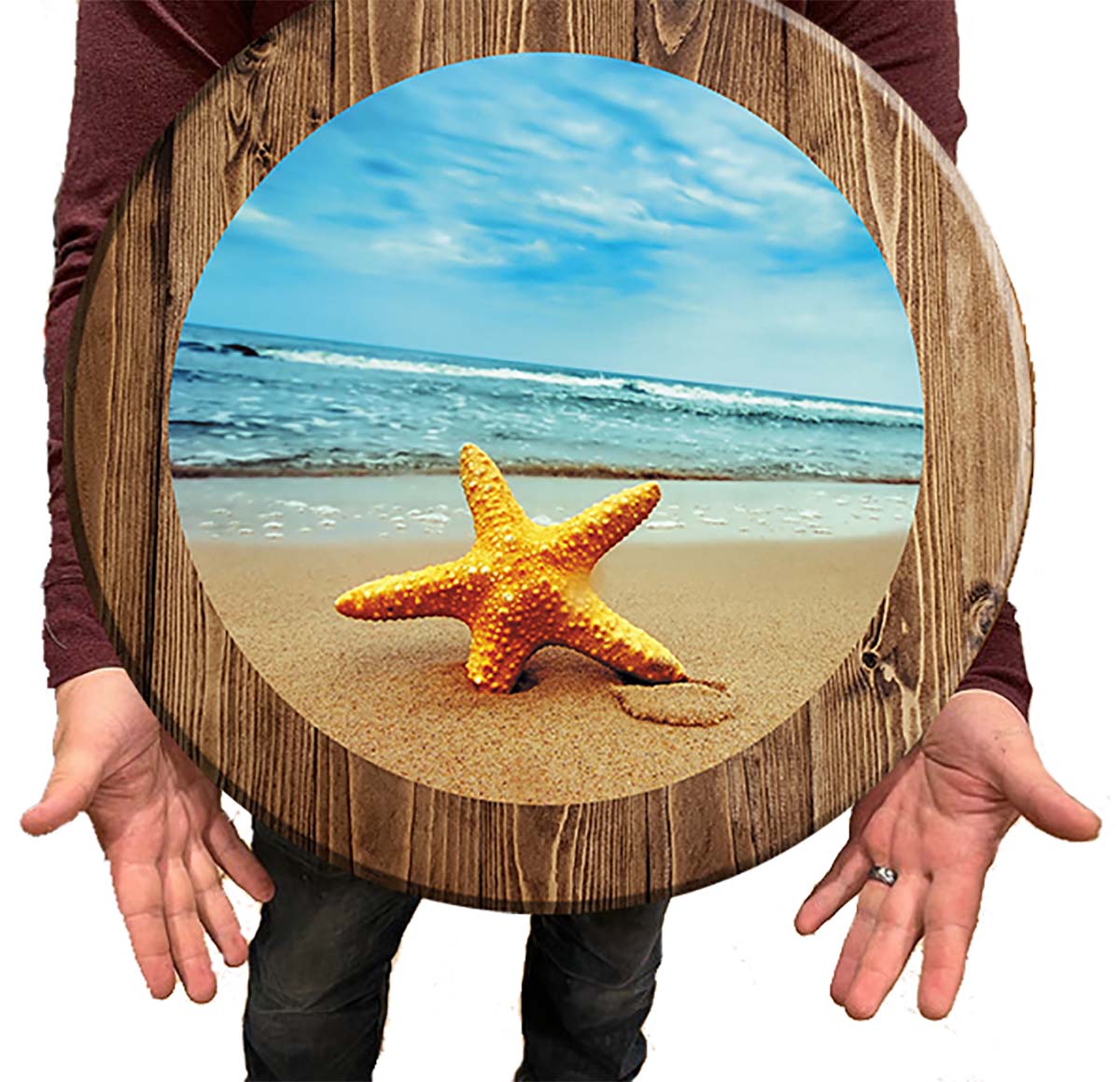 Bar Sign Starfish Sandy Beach Beach House Decor 18 Inch Bar Man Cave Signs
