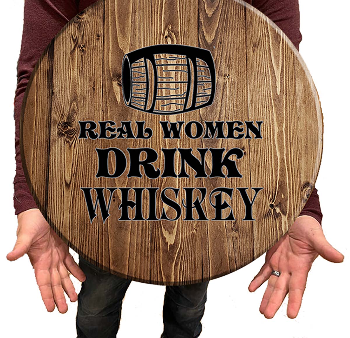 Bar Sign Real Women Drink Whiskey Sign 18 Inch Bar Man Cave Signs