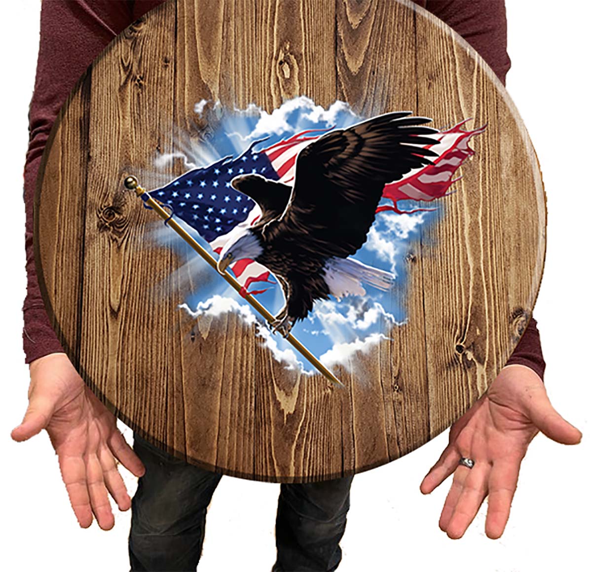 Bar Sign American Flag Eagle Wood American Flag Sign 18 Inch Bar Man Cave Signs