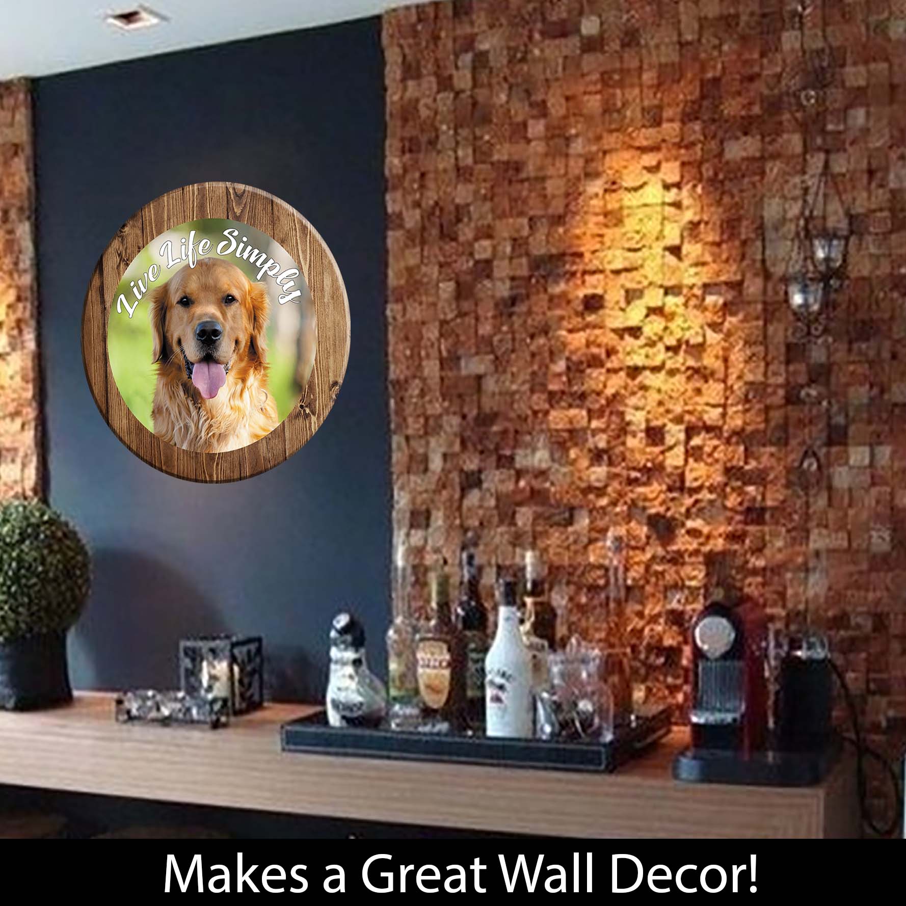 Bar Sign Golden Retriever Dog Life Dog Sign 18 Inch Bar Man Cave Signs detailed image 3